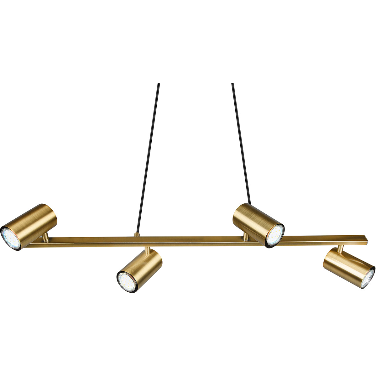 LED Hängelampe - Trion Milona - GU10 Fassung - 4-flammig - Rund - Matt Gold - Aluminium