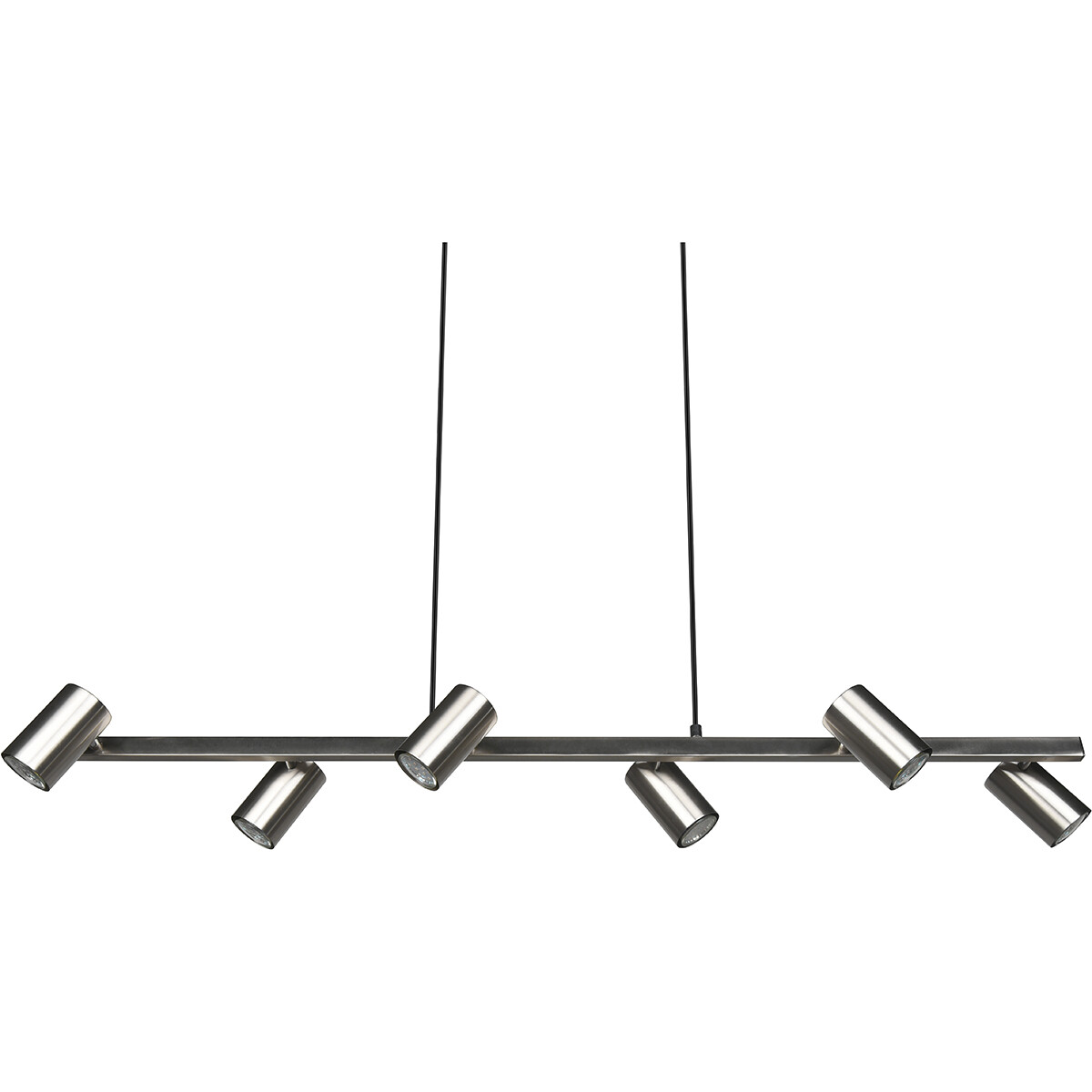 LED Hängelampe - Trion Milona - GU10 Fassung - 6-flammig - Rund - Matt Nickel - Aluminium