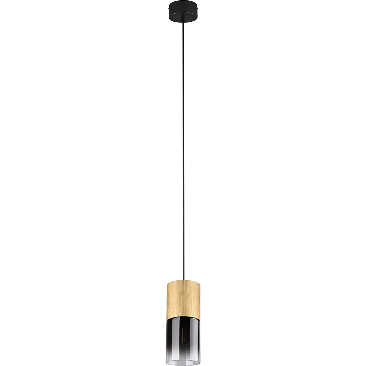 LED Hängelampe - Trion Roba - E27 Fassung - 1-flammig - Rund - Matt Gold - Aluminium