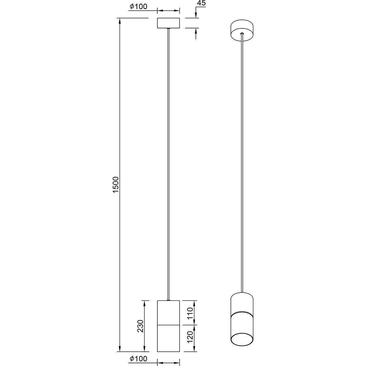 LED Hängelampe - Trion Roba - E27 Fassung - 1-flammig - Rund - Matt Gold - Aluminium