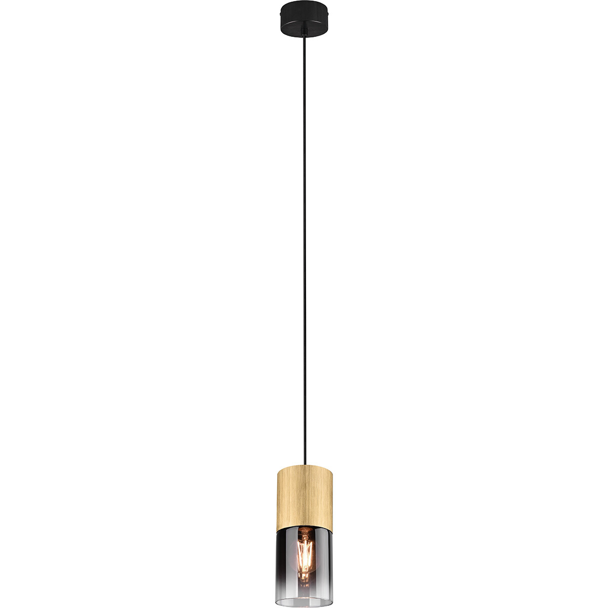 LED Hängelampe - Trion Roba - E27 Fassung - 1-flammig - Rund - Matt Gold - Aluminium