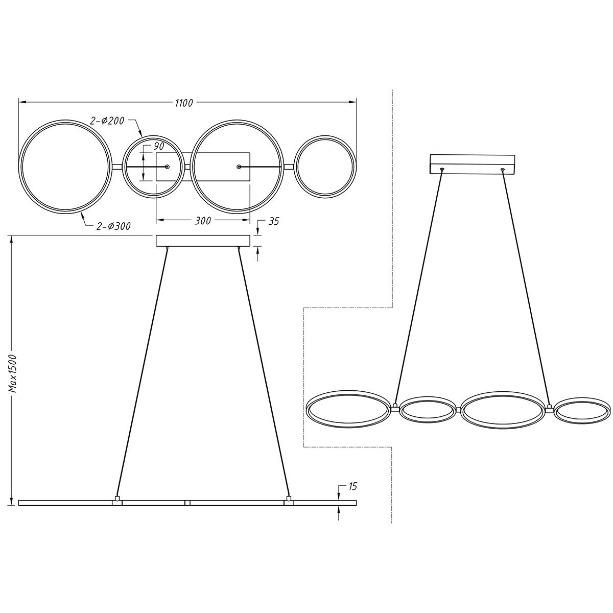 LED Deckenleuchte - Trion Rundy - 37W - Warmweiß 3000K - Rechteckig - Mattweiß - Aluminium