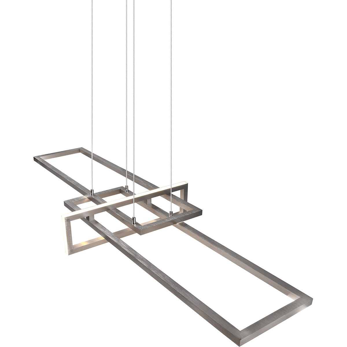 LED Hängelampe - Trion Salana - 34W - Warmweiß 3000K - Dimmbar - Rechteck - Matt Nickel - Aluminium