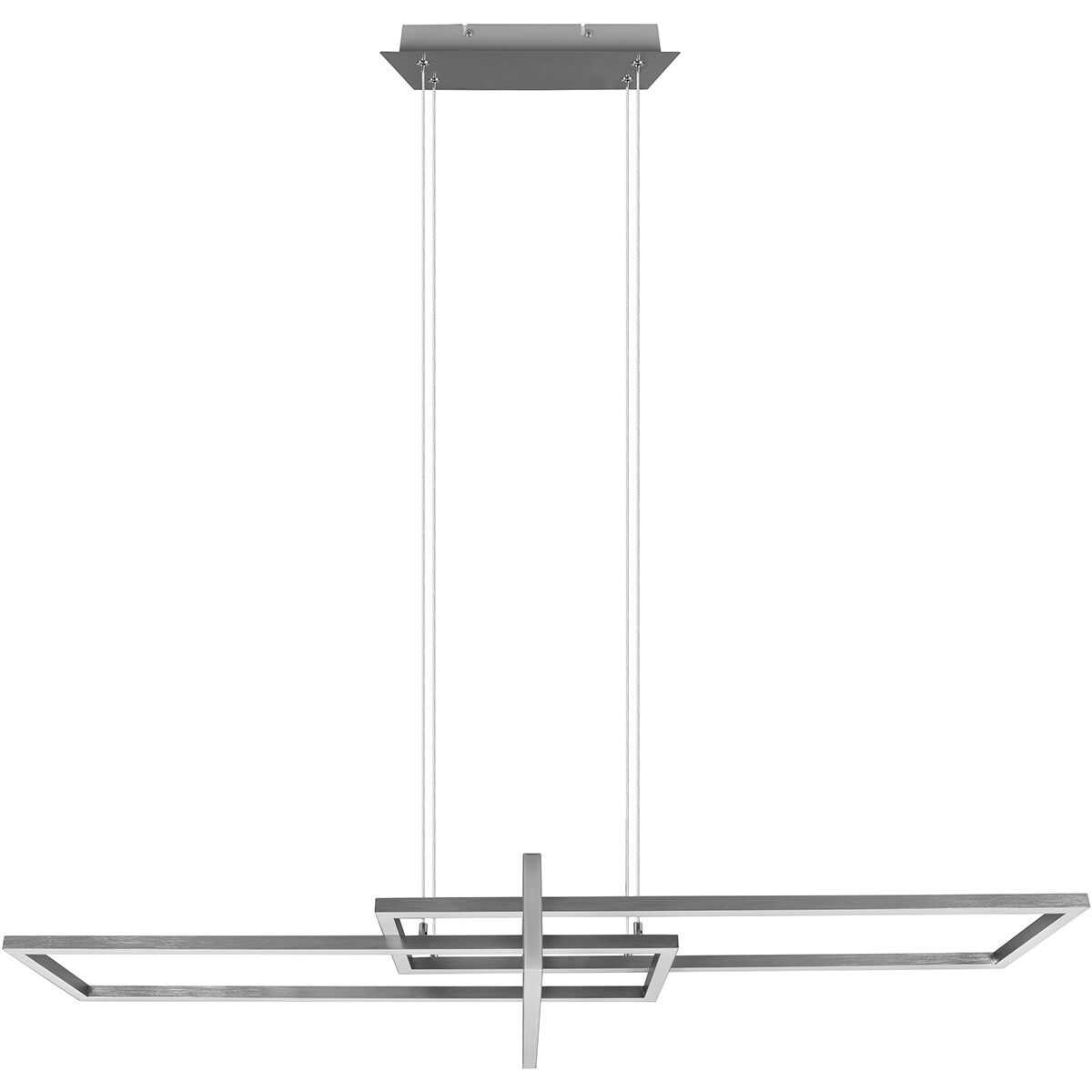 LED Hängelampe - Trion Salana - 34W - Warmweiß 3000K - Dimmbar - Rechteck - Matt Nickel - Aluminium