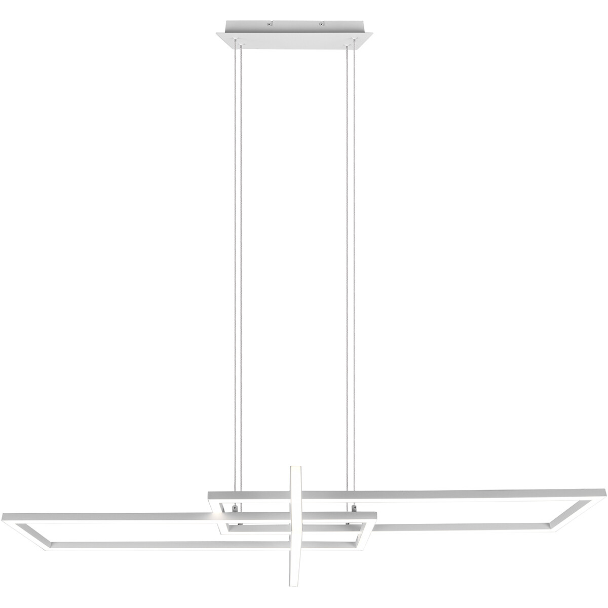 LED Hängelampe - Trion Salana - 34W - Warmweiß 3000K - Dimmbar - Rechteck - Matt Weiß - Aluminium