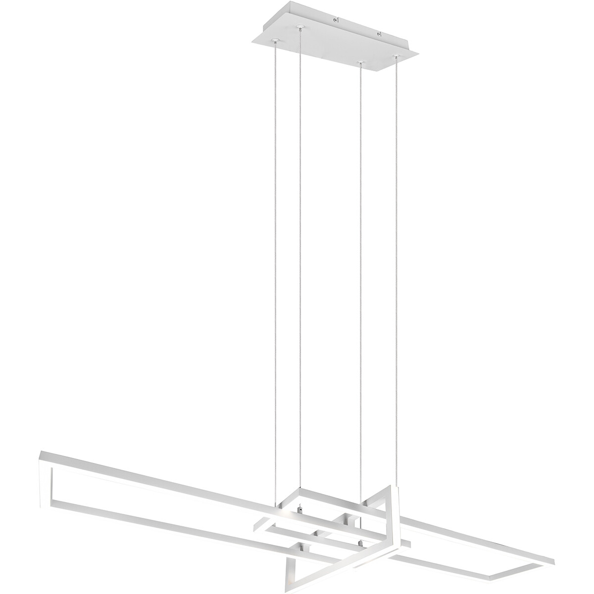 LED Hängelampe - Trion Salana - 34W - Warmweiß 3000K - Dimmbar - Rechteck - Matt Weiß - Aluminium