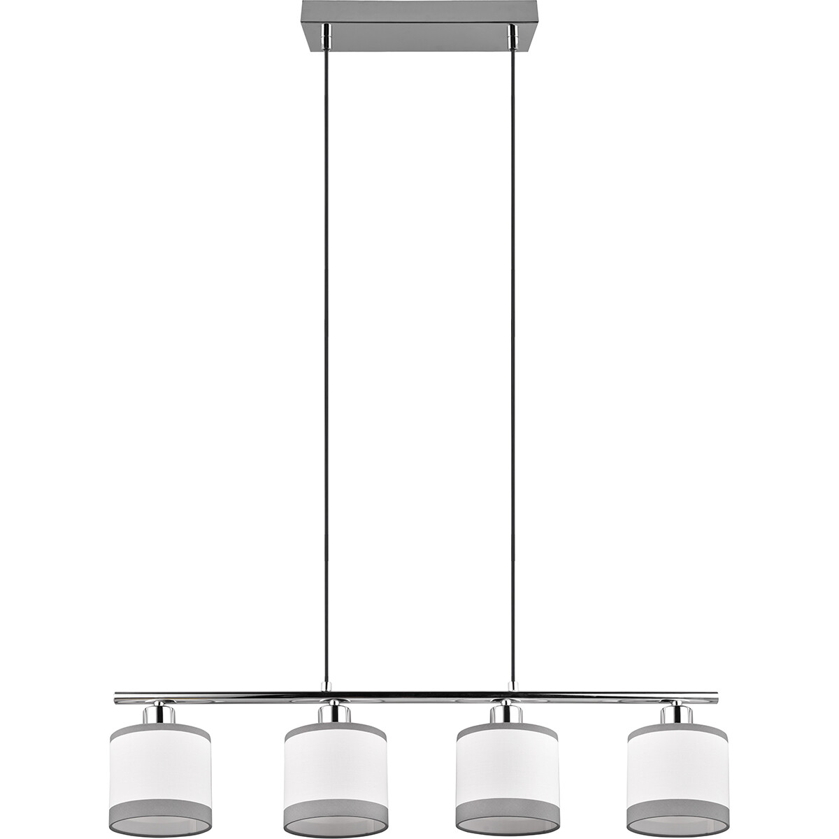 LED-Hängelampe - Trion Vamos - E14 Fassung - 4-Lichter - Rechteckig - Chrom - Metall