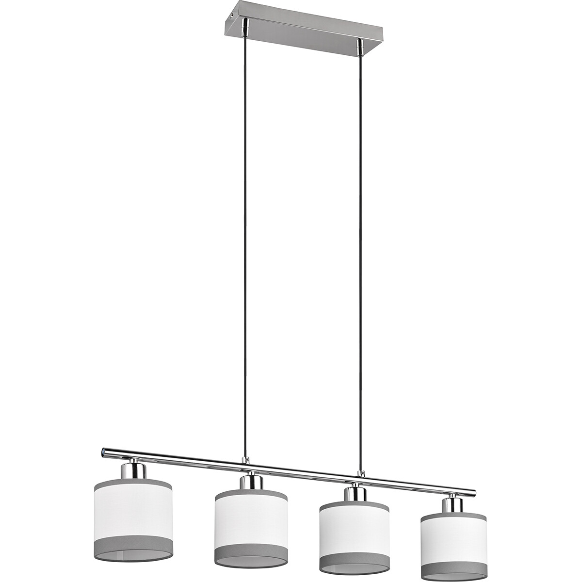 LED-Hängelampe - Trion Vamos - E14 Fassung - 4-Lichter - Rechteckig - Chrom - Metall