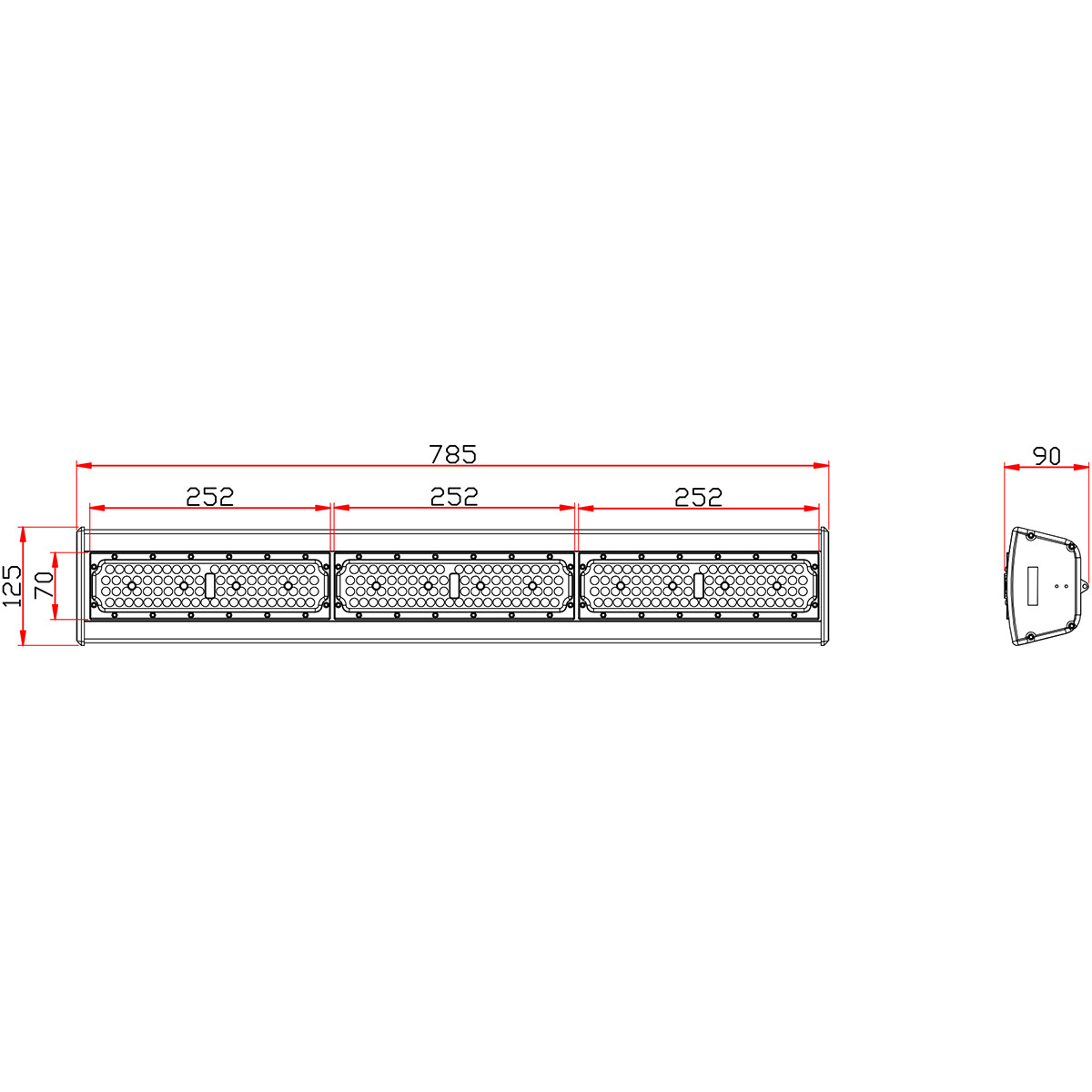 LED High Bay Linear - Rinzu Lin - 150W - 150LM/W - 860 6000K - Dimmbar 0-10V - IP65 - Sosen-Treiber - Sanan-LEDs