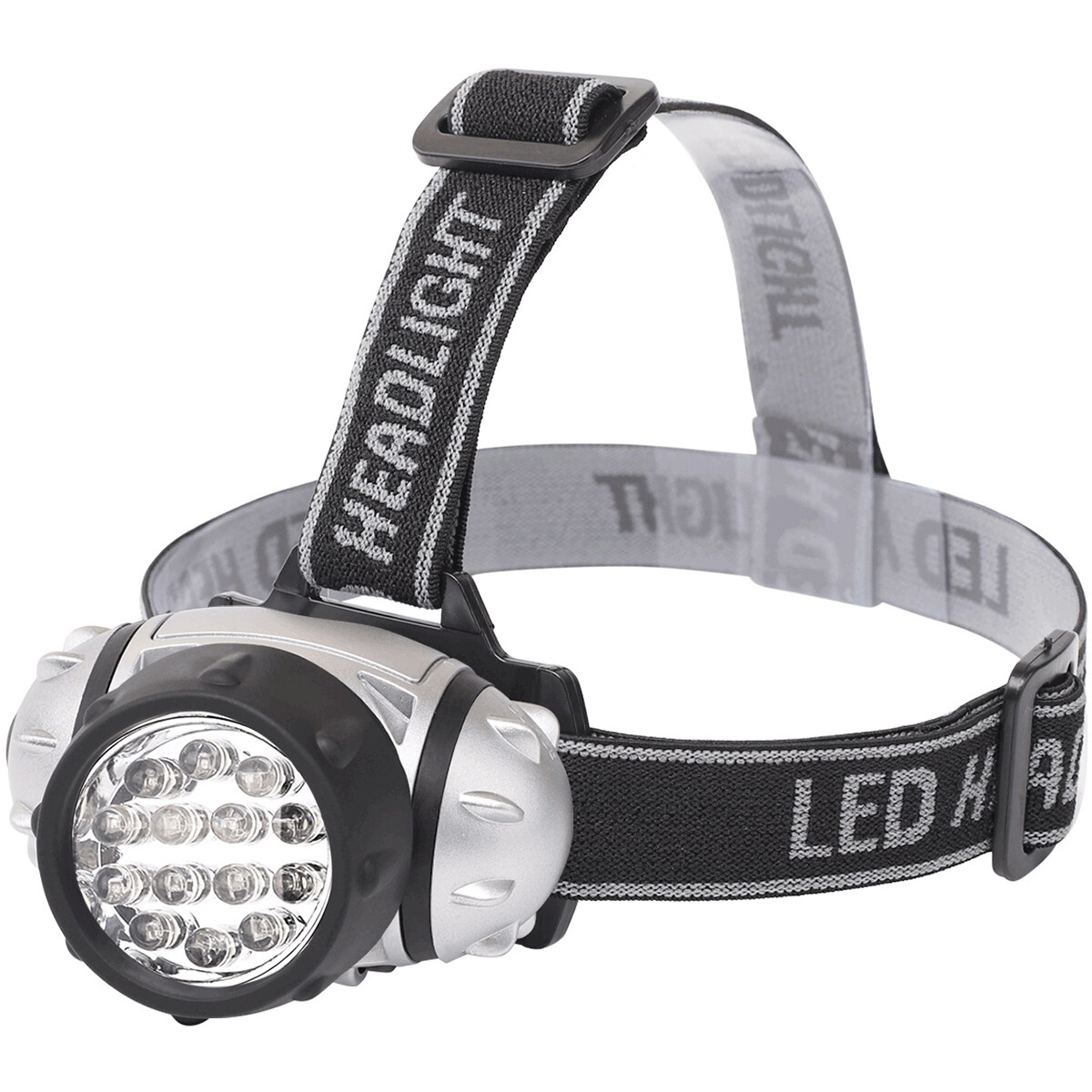 LED Stirnlampe - Aigi Heady - Wasserdicht - 35 Meter - Schwenkbar - 14 LEDs - 1W - Silber | Ersetzt 8W