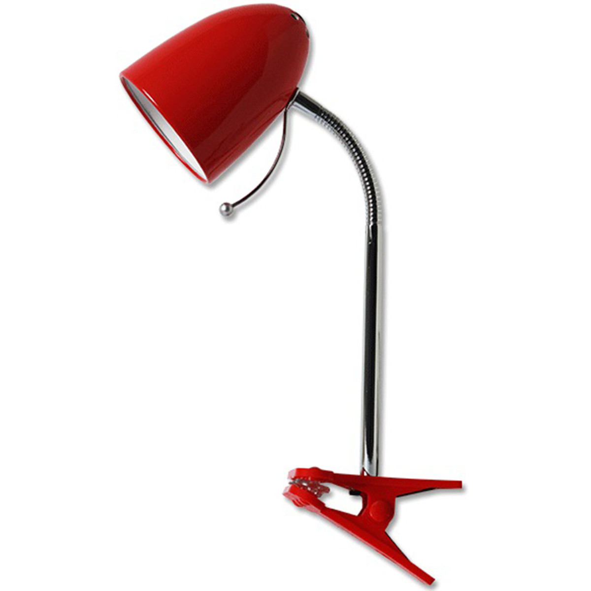 LED Klemlamp - Aigi Wony - E27 Sockel - Flexarm - Rund - Glänzend Rot