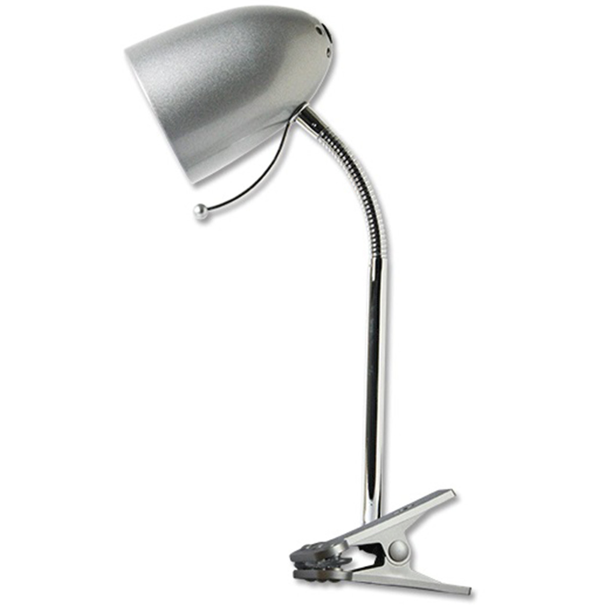 LED Klemlamp - Aigi Wony - E27 Sockel - Flexarm - Rund - Glänzend Silber