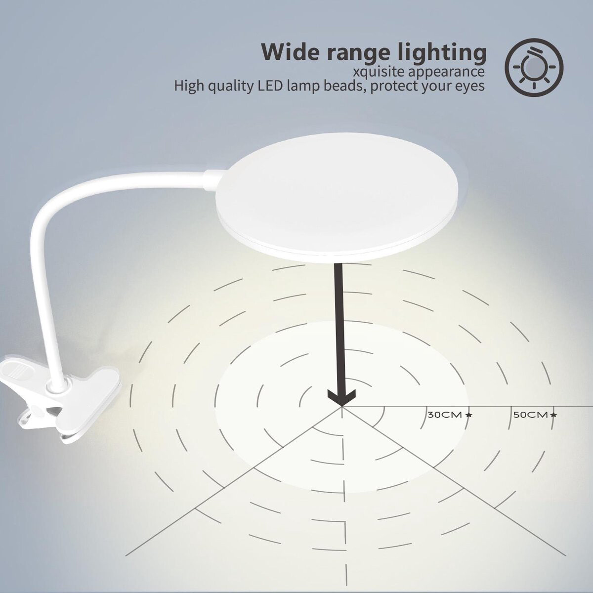 LED Klemmleuchte - Aigi Arona - 7W - Universalweiß 4000K - Rund - Mattweiß - Kunststoff