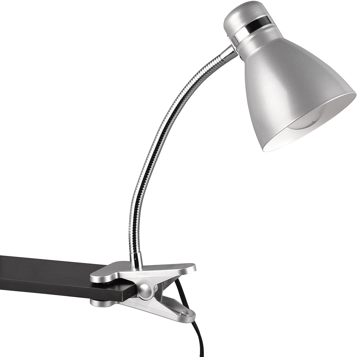 LED-Klemmlampe - Trion Sora - E27-Fassung - Titan - Metall