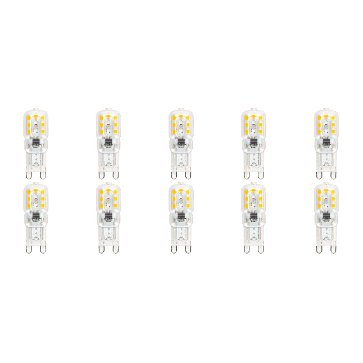 LED Lamp 10er Pack - Aigi Yvona - G9 Sockel - 2.5W - Warmweiß 3000K - Mattweiß - Kunststoff