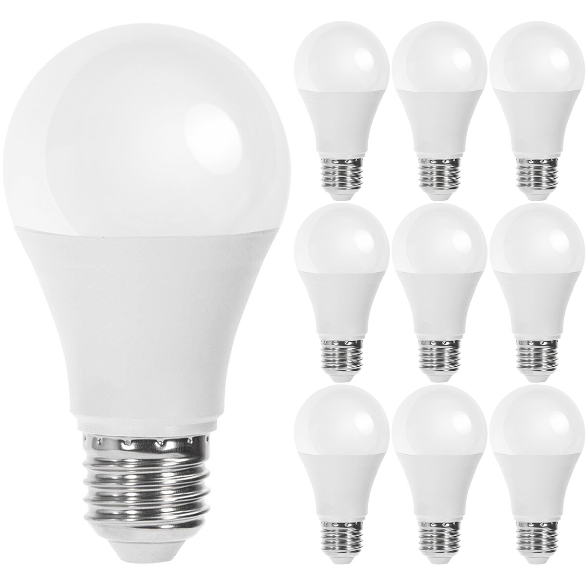 LED Lampe 10er Pack - E27 Sockel - 12W - Warmweiß 3000K