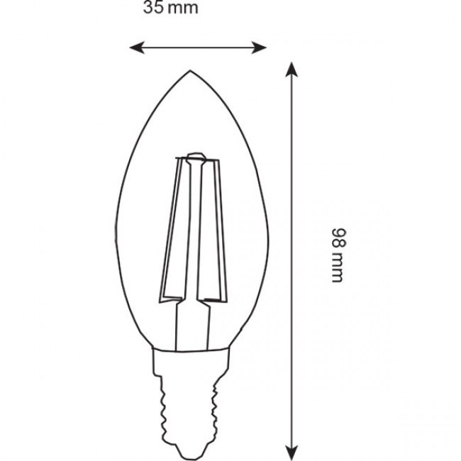 LED Lampe 10er Pack - Kerzenlampe - Filament - E14 Sockel - 4W - Universalweiß 4200K