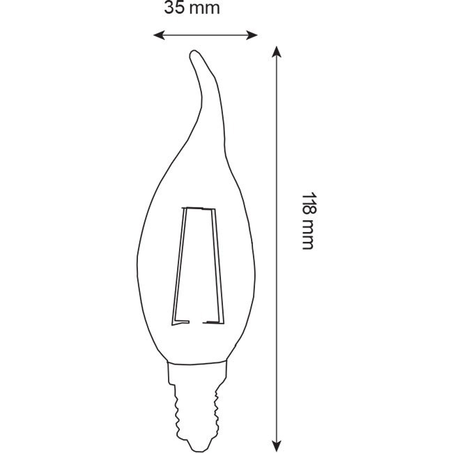 LED Lampe 10er Pack - Kerzenlampe - Filament Flame - E14 Sockel - 4W - Warmweiß 2700K