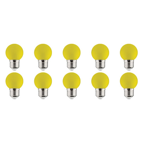 LED Lampe 10er Pack - Romba - Gelb Farbig - E27 Sockel - 1W