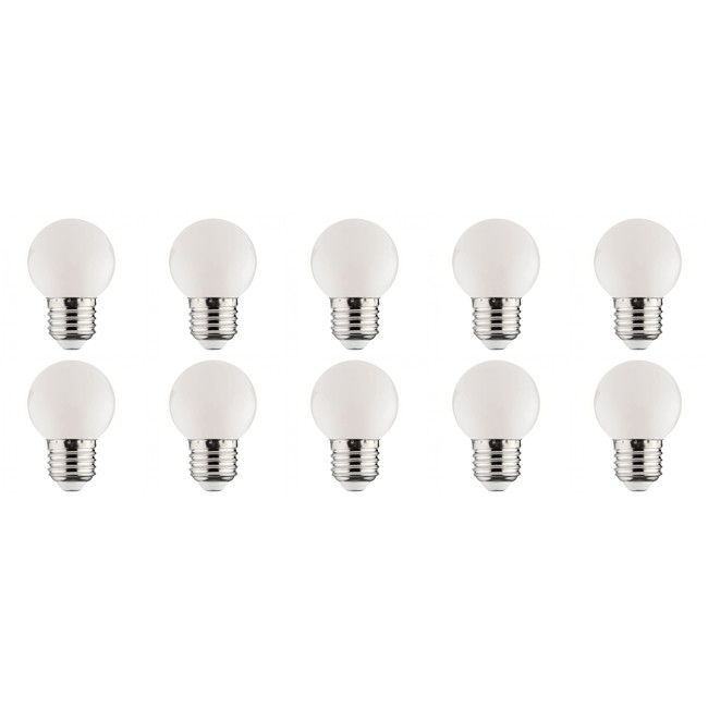 LED Lampe 10er Pack - Romba - Weiß Farbig - E27 Sockel - 1W