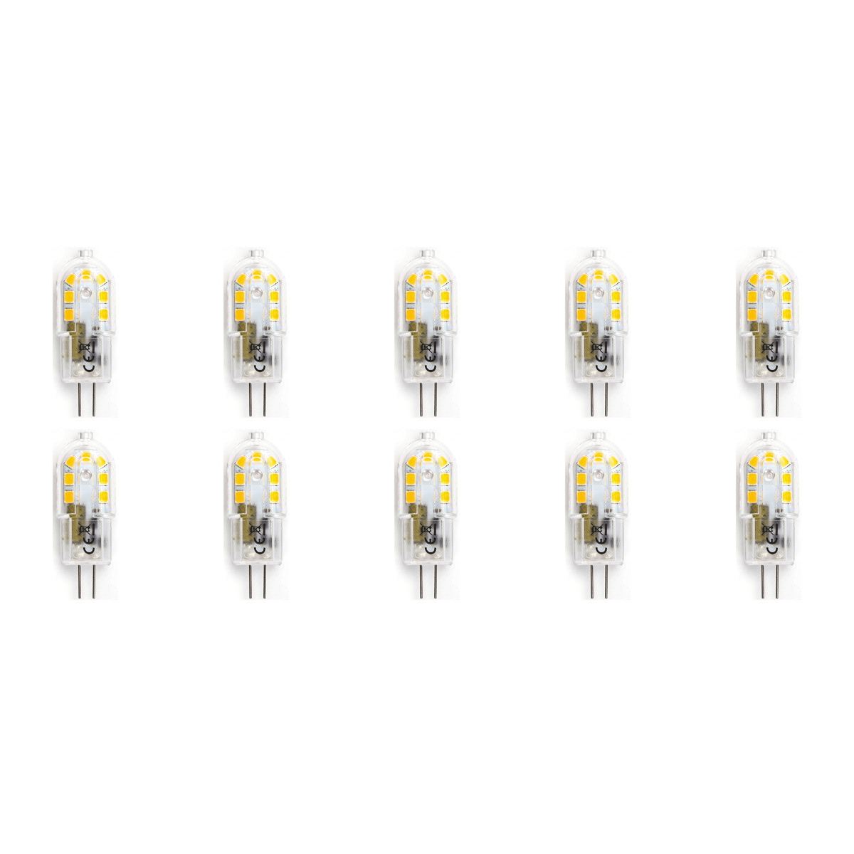 LED Lampe 10er Pack - Aigi - G4 Sockel - 2W - Tageslicht 6500K | Ersetzt 20W