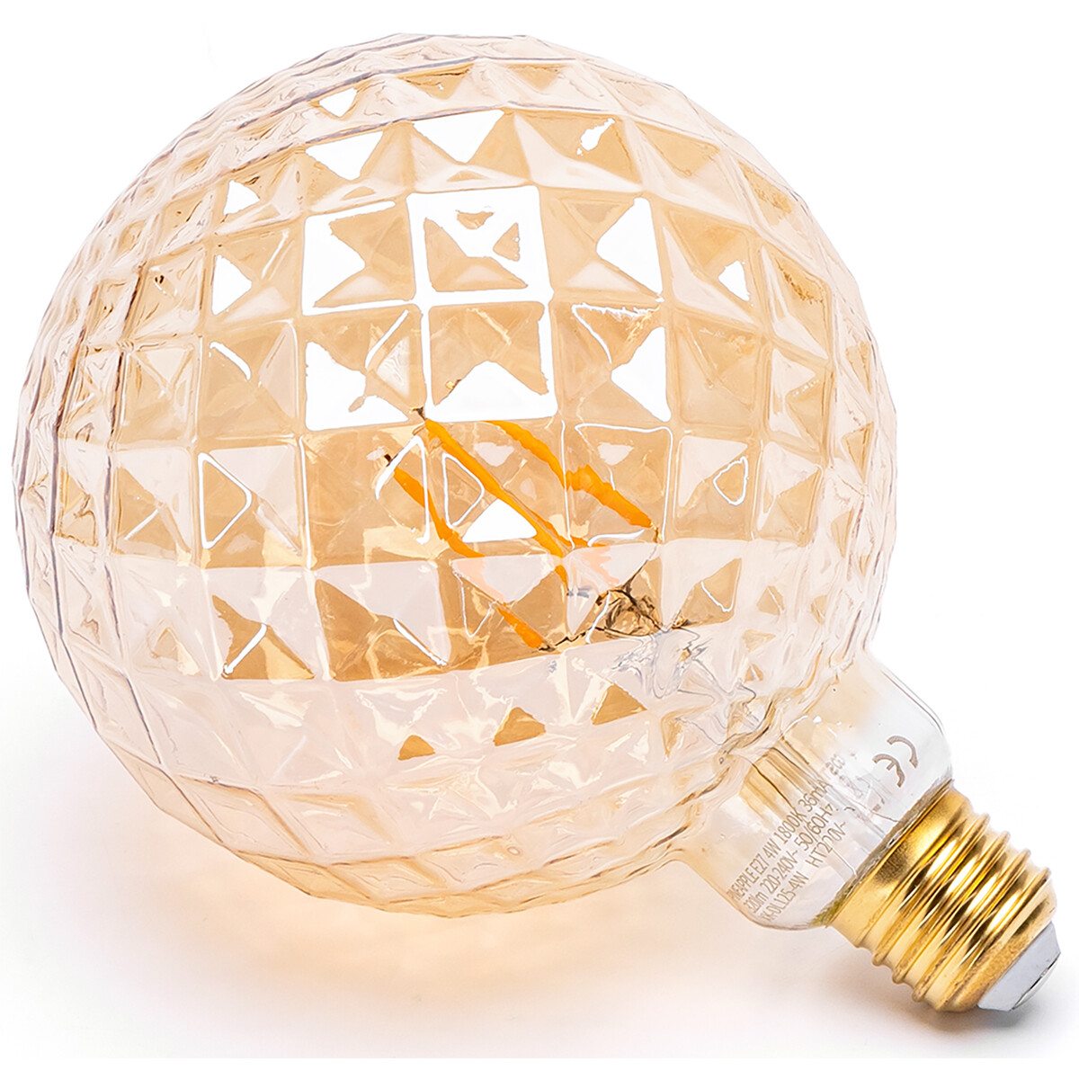 LED-Lampe - Aigi Glow Pineapple - E27 Fassung - 4W - Warmweiß 1800K - Bernstein