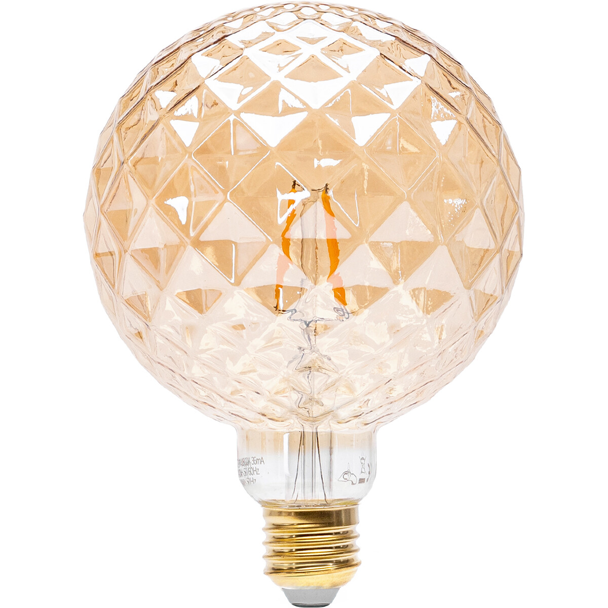 LED-Lampe - Aigi Glow Pineapple - E27 Fassung - 4W - Warmweiß 1800K - Bernstein