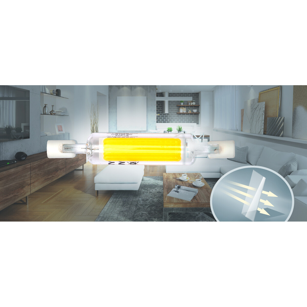 LED-Lampe - Aigi Qolin - R7S Fassung - 8W - Kaltweiß 6500K - Glas