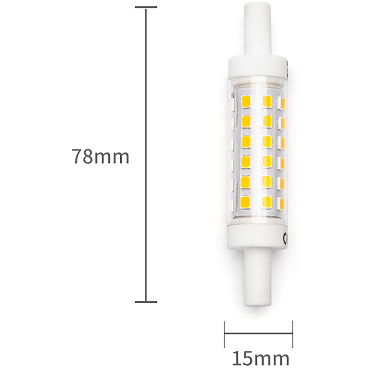 LED-Lampe - Aigi Trunka - R7S Fassung - 5W - Warmweiß 3000K - Glas