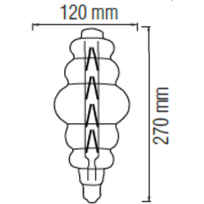 LED Lampe - Design - Origa - E27 Sockel - Amber - 8W - Warmweiß 2200K