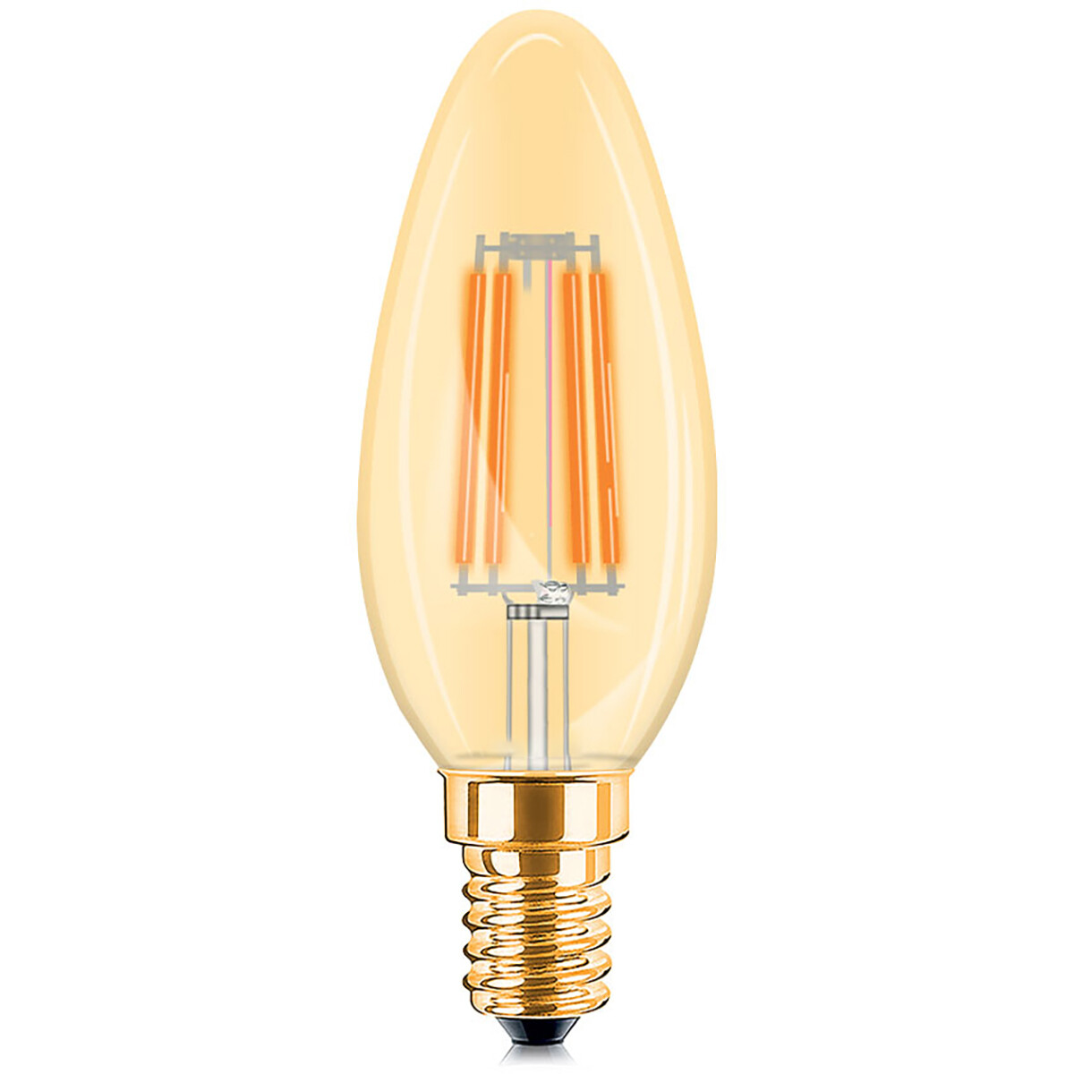 LED-Lampe E14 Kerze Filament - Brinton - Amber 4W 360lm - 822 Sehr Warmweiß 2200K - C35 - Dimmbare | Ersatz für 32W