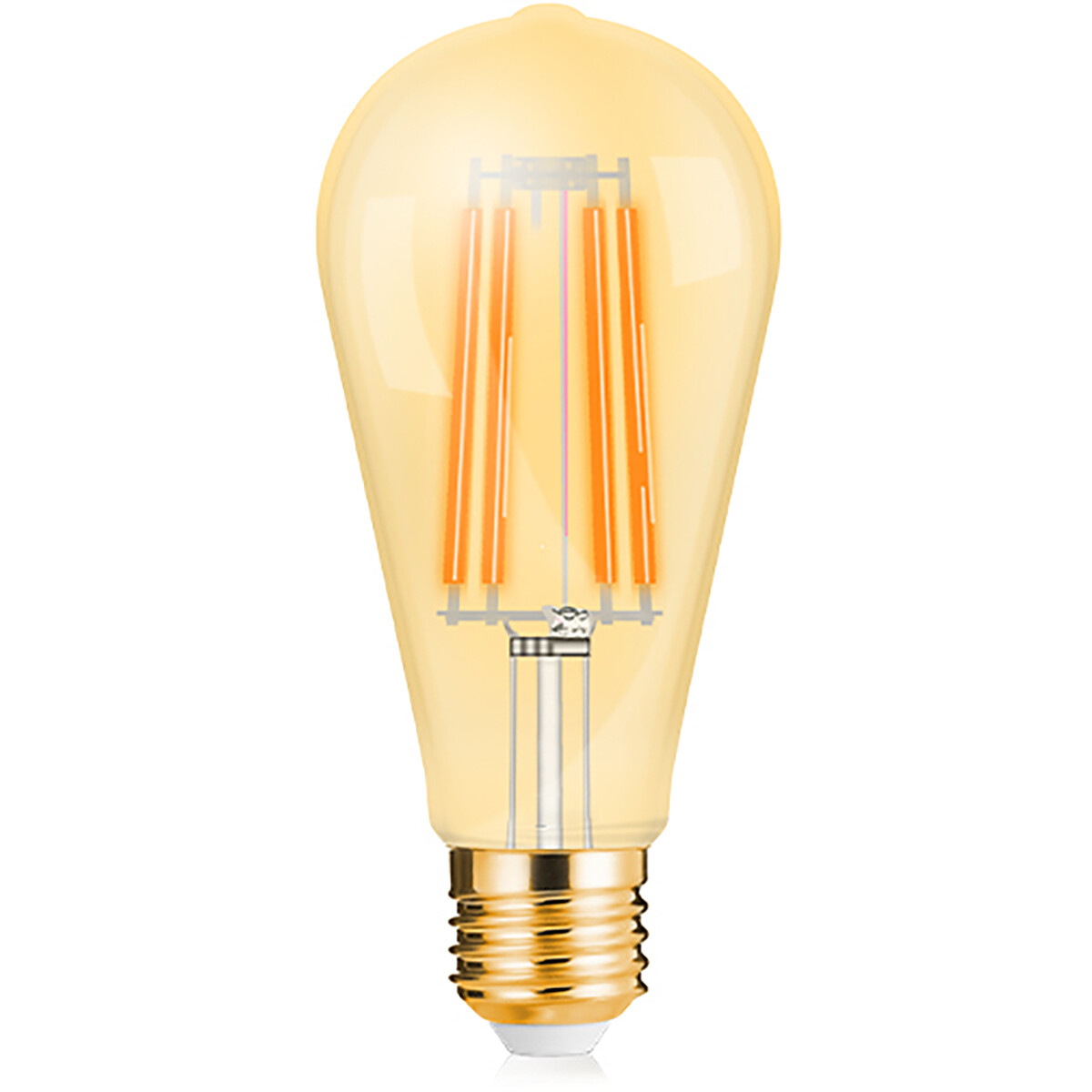 LED-Lampe E27 Edison Filament - Brinton - Amber 6W 540lm - 822 Sehr Warmweiß 2200K - ST64 | Ersatz für 45W