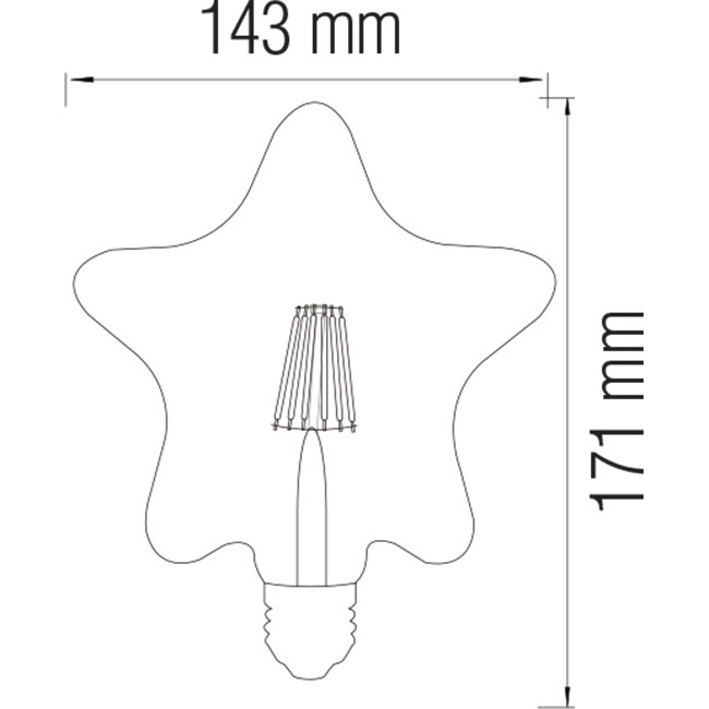 LED Lampe - Filament Rustikale - Star - E27 Sockel - 6W - Warmweiß 2200K