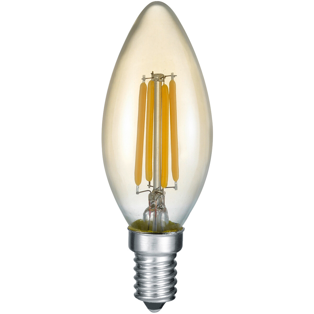 LED-Lampe - Filament - Trion Kirza - 4W - E14 Fassung - Warmweiß 2700K - Dimmbar - Bernstein - Glas