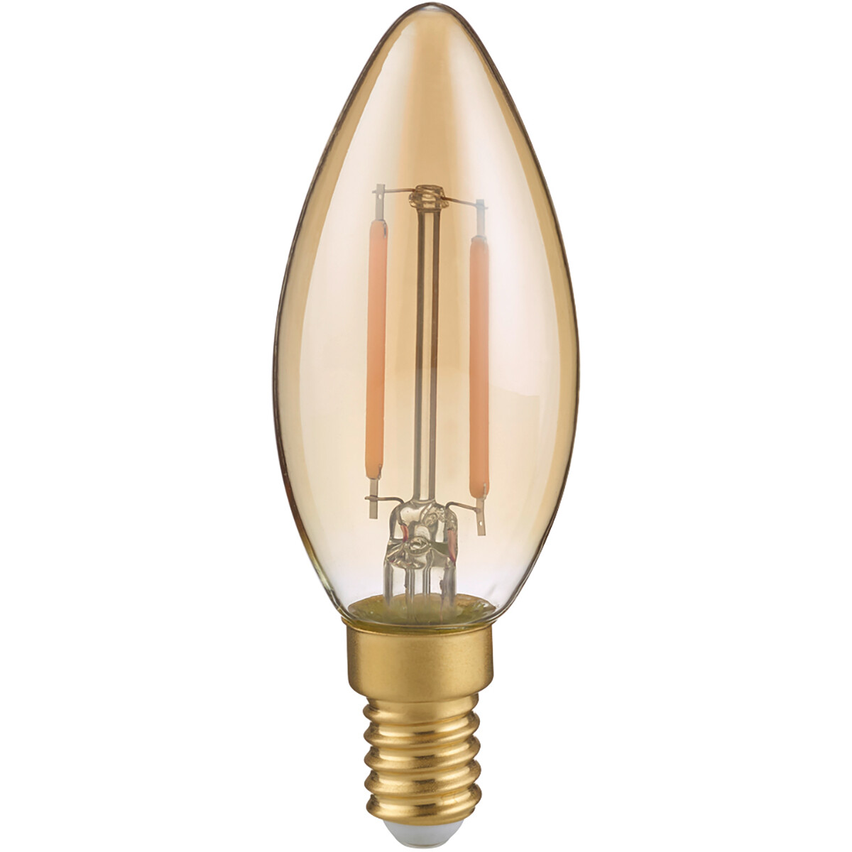 LED-Lampe - Filament - Trion Kirza - E14 Fassung - 2W - Warmweiß 2700K - Bernstein - Glas