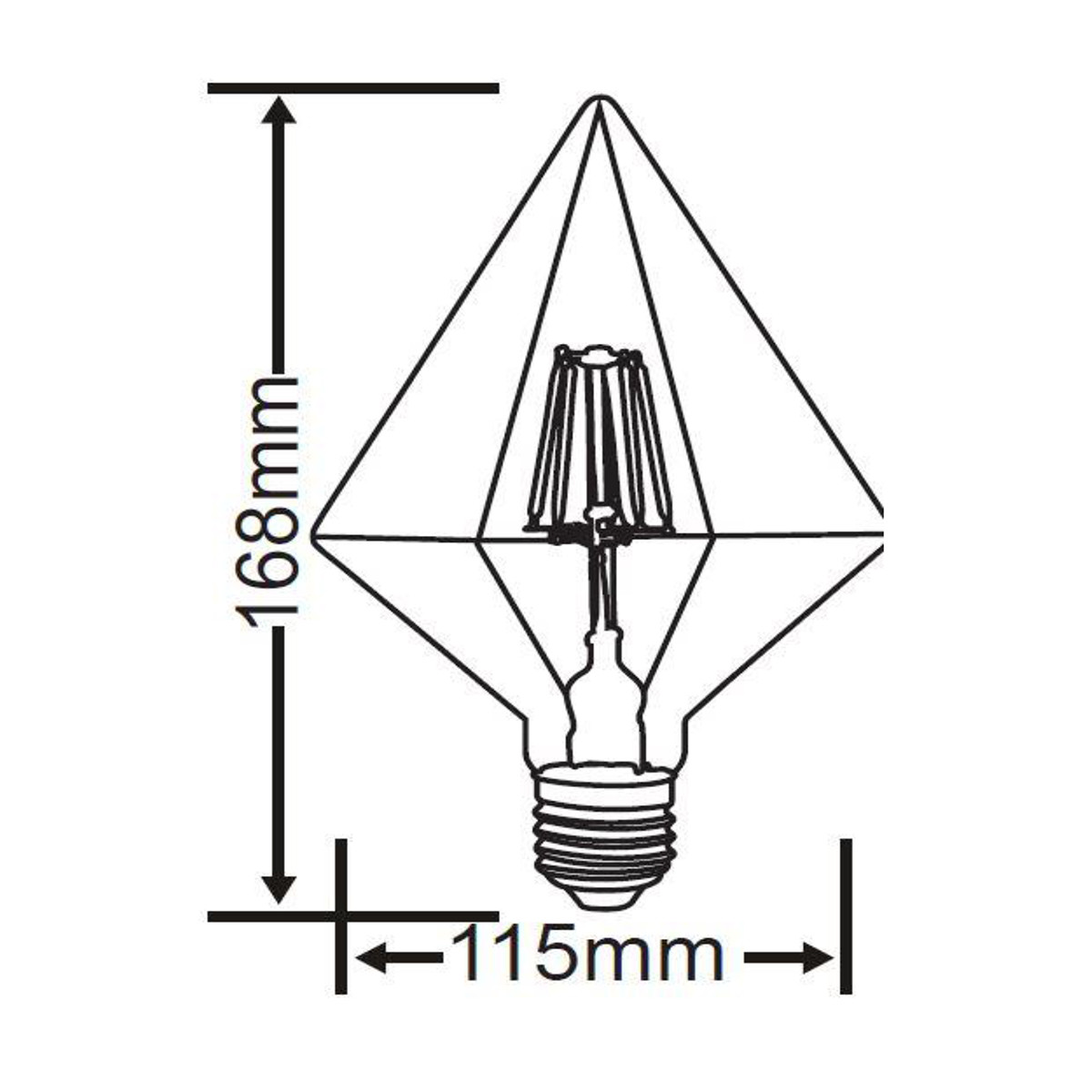 LED Lampe - Filament - Trion Krolin - E27 Sockel - 4W - Warmweiß 2700K - Bernstein - Aluminium