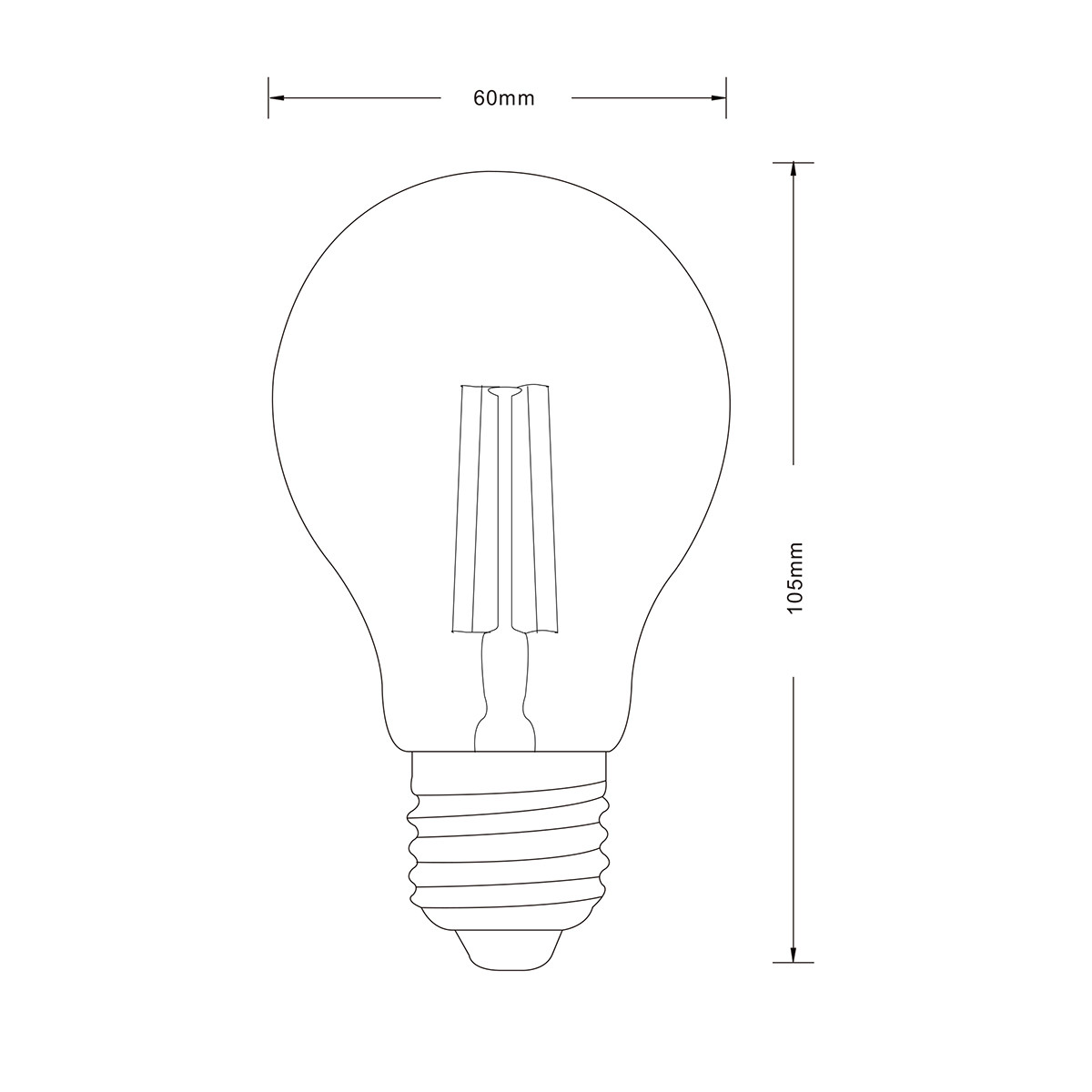 LED Lampe - Filament - Trion Limpo - E27 Sockel - 8W - Warmweiß 2700K - Bernstein - Glas