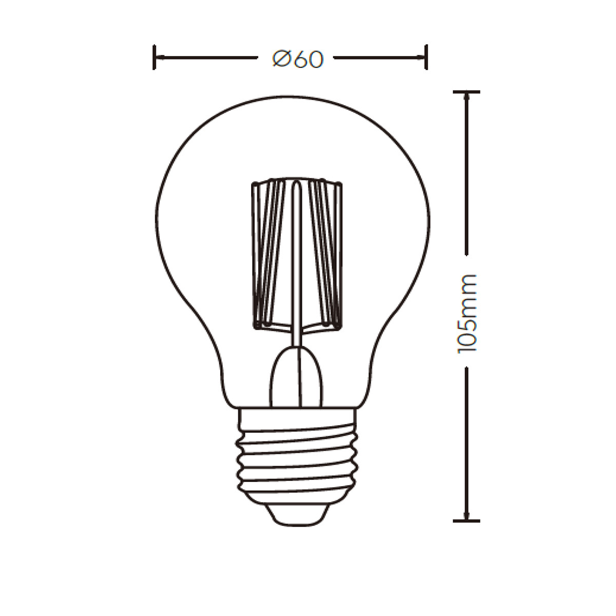 LED Lampe - Filament - Trion Limpo - E27 Sockel - 8W - Warmweiß 2700K - Durchsichtig - Glas