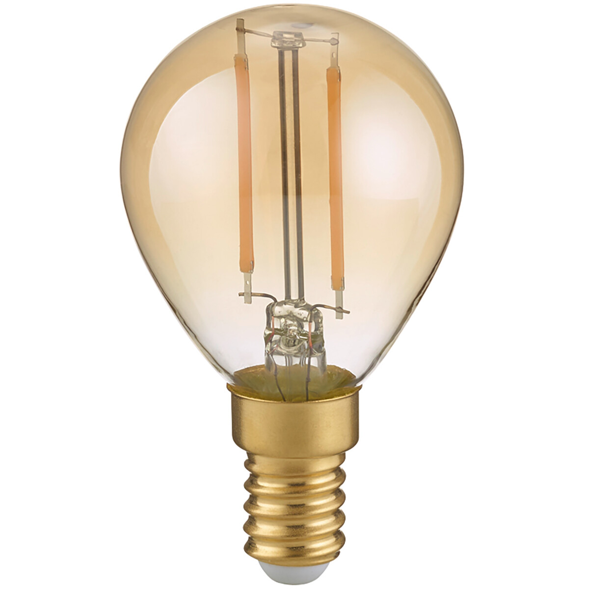 LED-Lampe - Filament - Trion Tropin - E14 Fassung - 4W - Warmweiß 2700K - Dimmbar - Bernstein - Glas