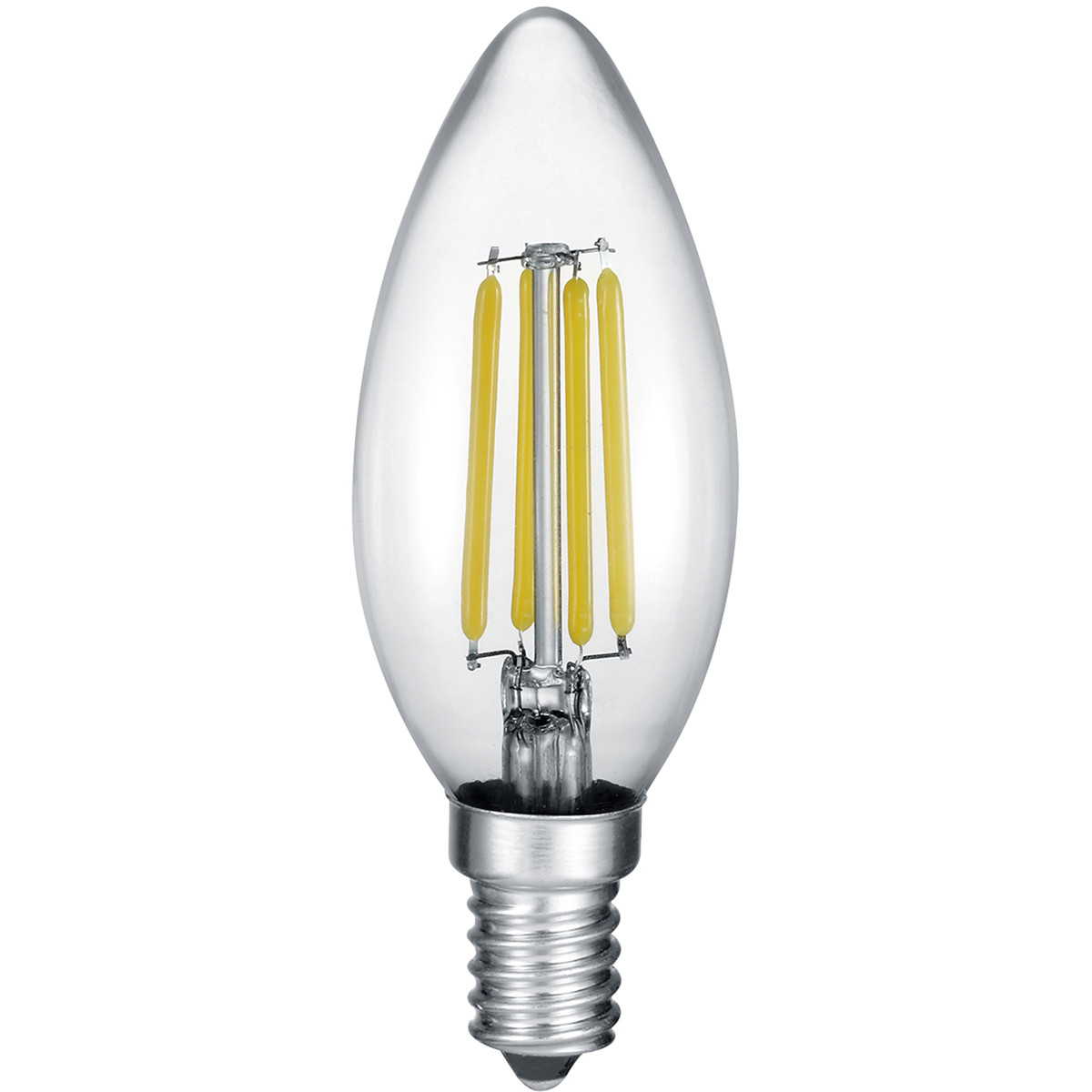 LED Lampe - Kerzenlampe - Filament - Trion Kurza - E14 Sockel - 4W - Warmweiß 2700K - Dimmbar - Durchsichtig - Glas