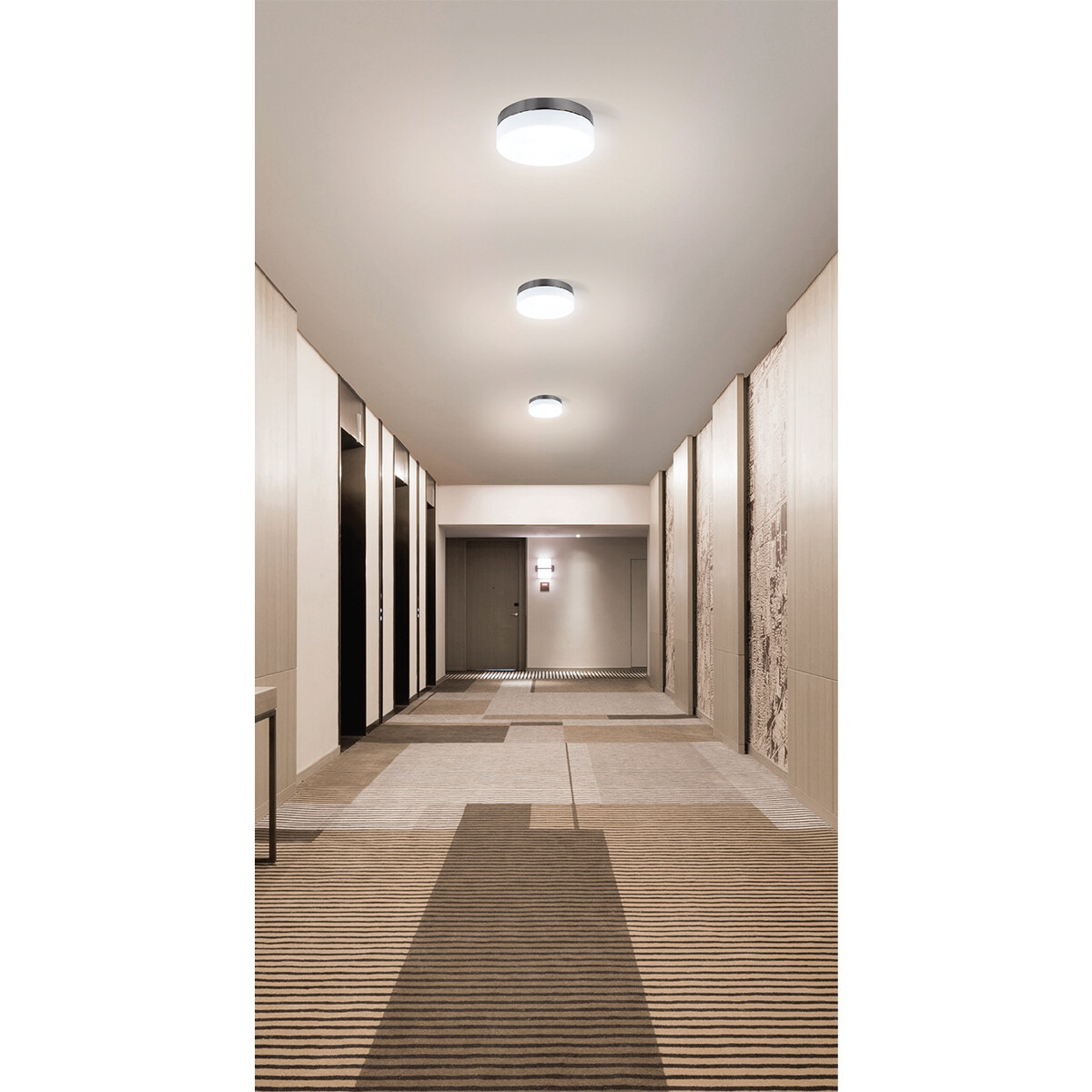 LED Deckenleuchte - Aufbau Rund - E27 - Matt Chrom Aluminium - Ø180mm