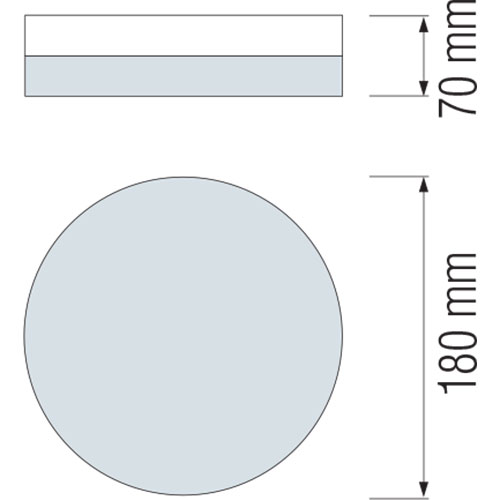 LED Deckenleuchte - Aufbau Rund - E27 - Matt Chrom Aluminium - Ø180mm