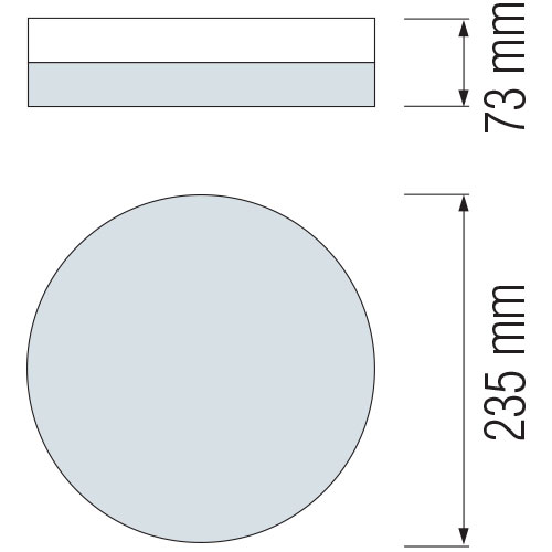 LED Deckenleuchte - Aufbau Rund - E27 - Matt Chrom Aluminium - Ø235mm