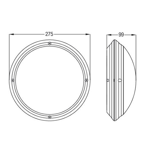 LED Deckenleuchte - Aufbau Rund - Wasserdicht IP65 - E27 - Matt Silber Kunststoff - Ø275mm