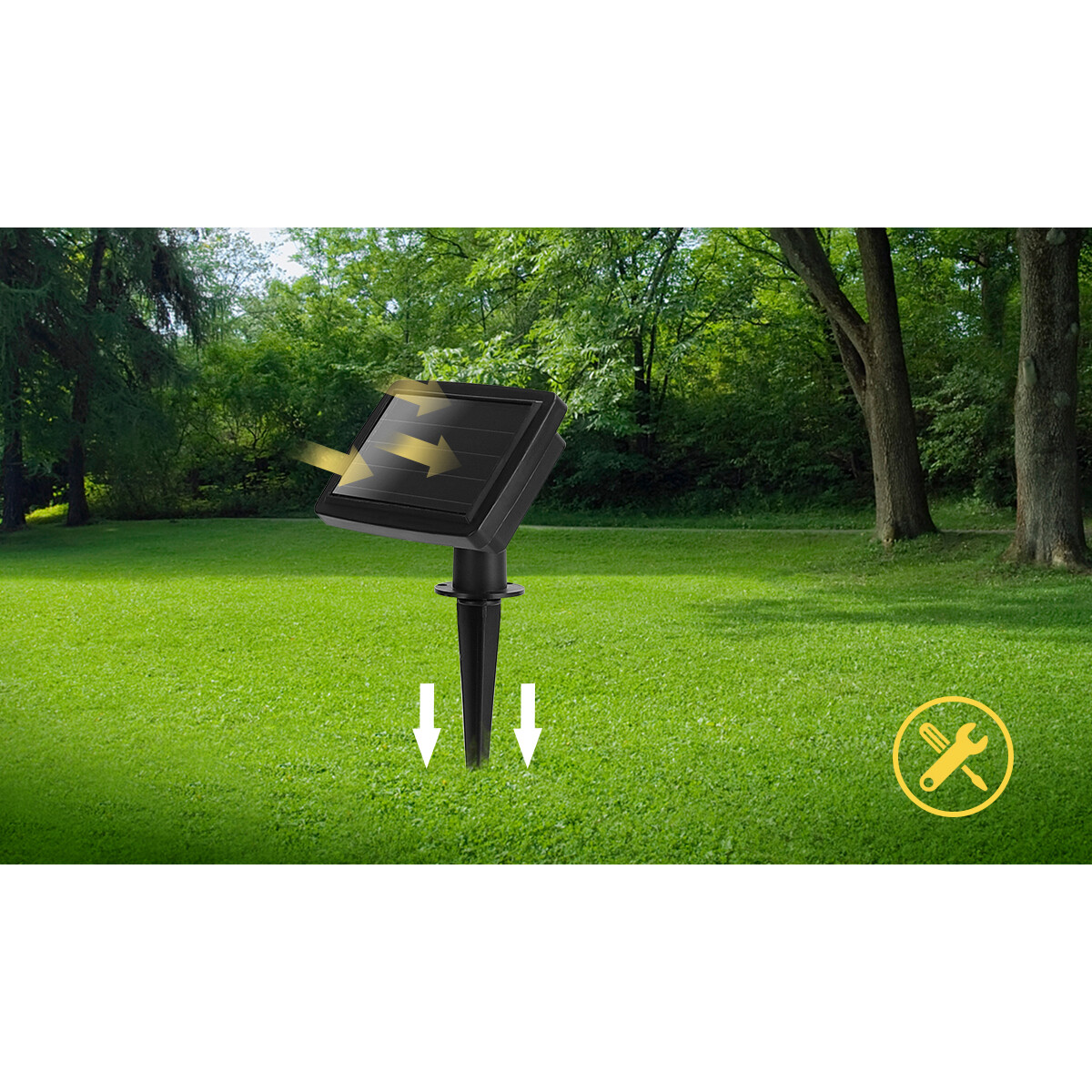 LED Lichterkette mit Solarpanel - Tag- und Nachtsensor - Aigi Stiac - Zitrone - 10W - Warmweiß 3000K - 3.8 Meter - 10 LED's Transparent - Wasserdicht IP44 - Schwarz