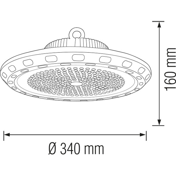 LED UFO High Bay 150W - Lagerbeleuchtung - Wasserdicht IP65 - Tageslicht 6400K - Aluminium