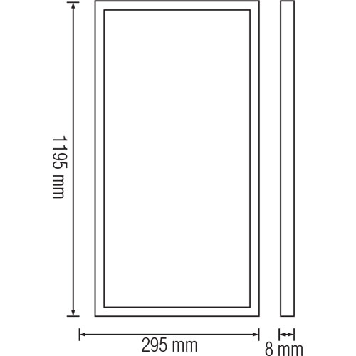 LED Panel - 30x120 Tageslicht 6400K - 36W Einbau Rechteckig - Mattweiß - Flimmerfreies