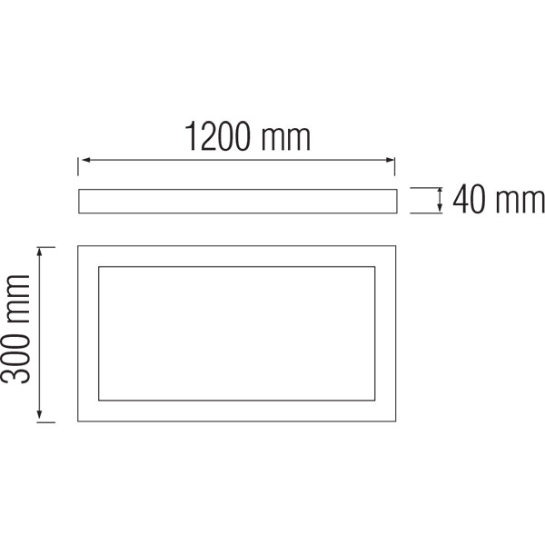 LED Panel - 30x120 Universalweiß 4200K - 36W Aufbau Rechteckig - Mattweiß - Flimmerfreies