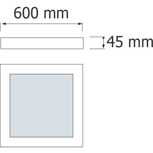 LED Panel - 60x60 Universalweiß 4200K - 45W Aufbau Quadratisch - Mattweiß - Flimmerfreies