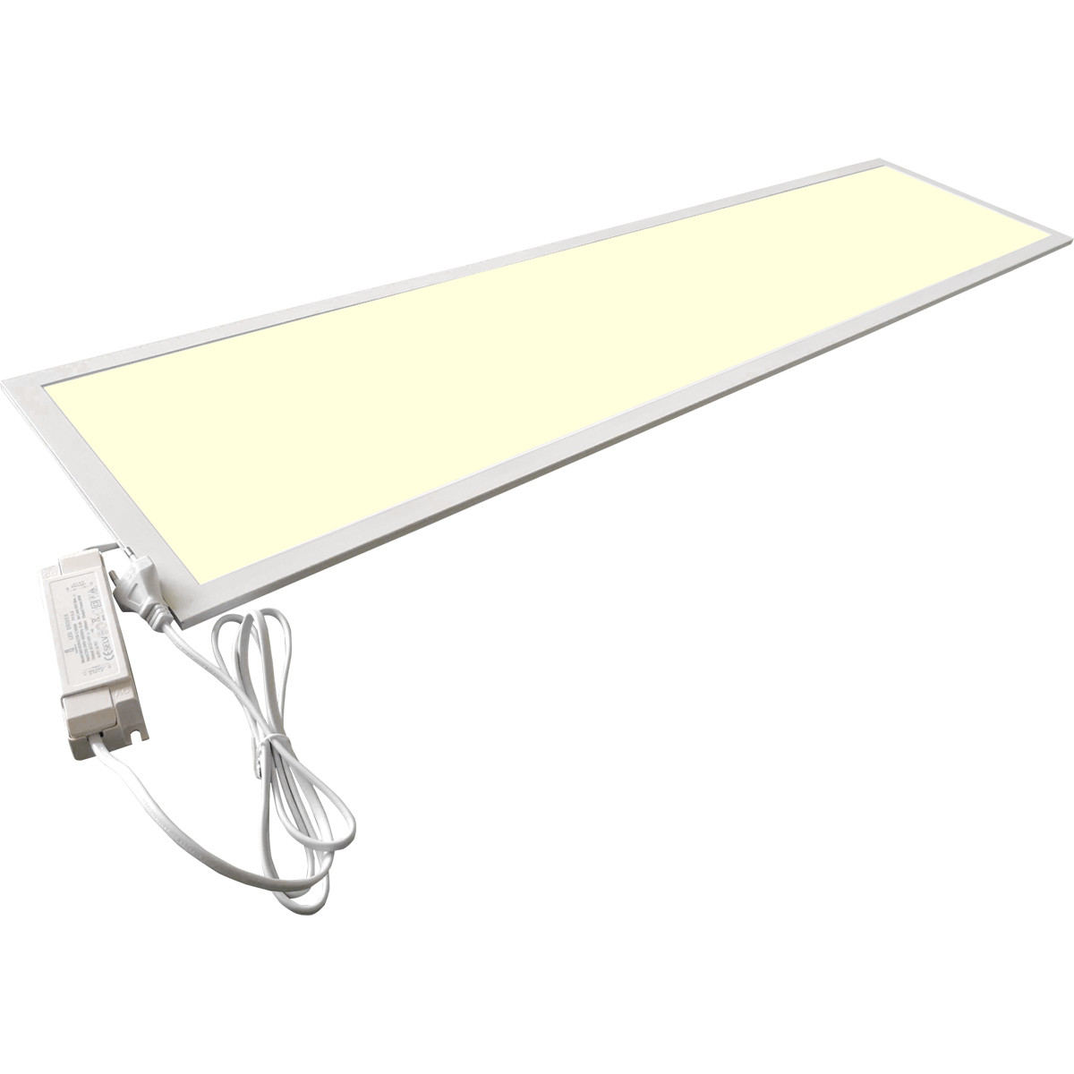 LED Panel - Aigi - 30x120 Warmweiß 3000K - 32W High Lumen - Einbau Rechteckig - Mattweiß - Flimmerfreies